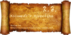 Kolompár Hippolita névjegykártya